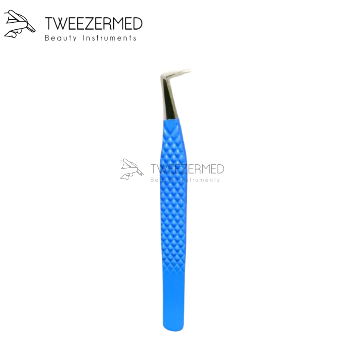 Blue Anti-Static Lash Tweezer – Powder Coated Pro Tool by Tweezermed