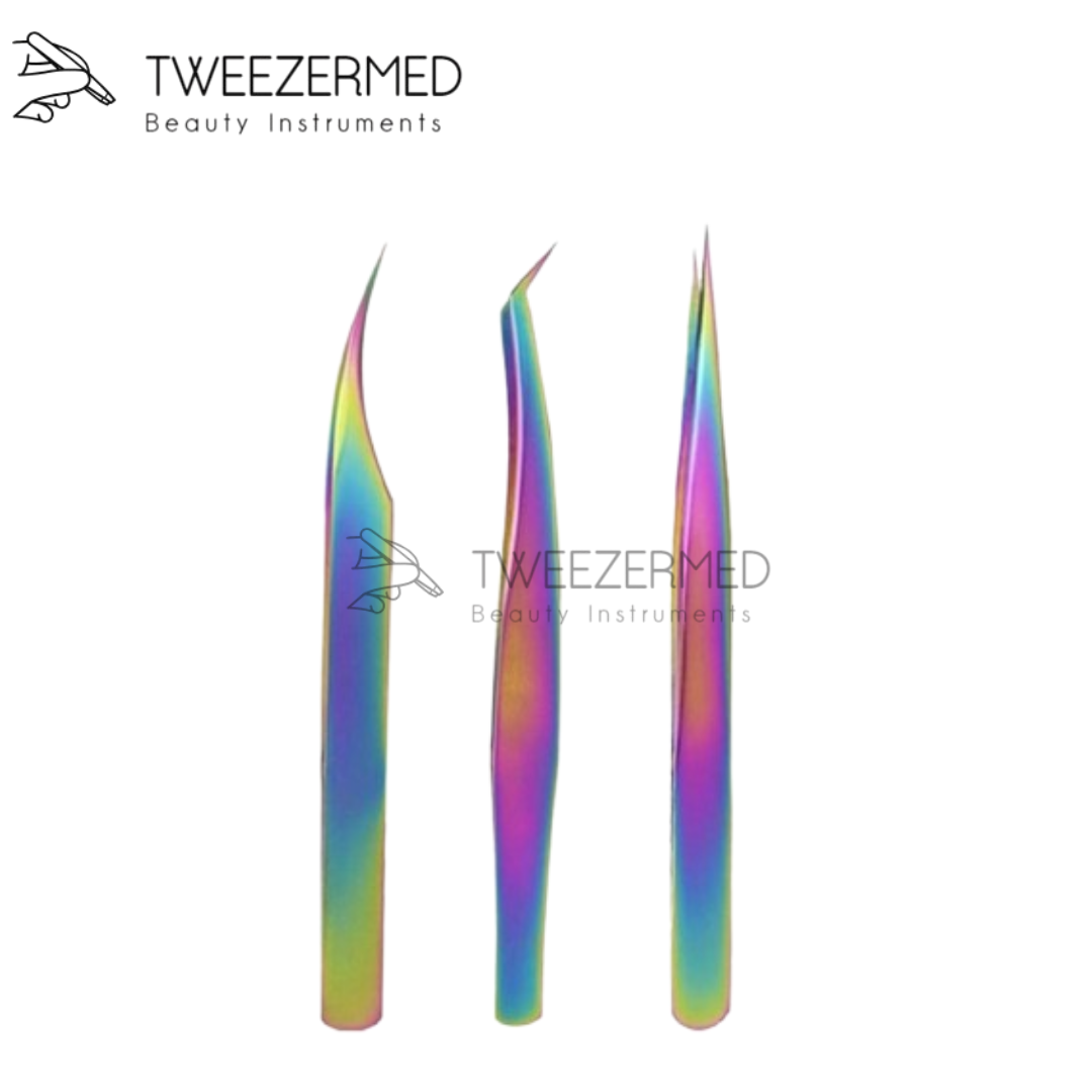 3 Pcs Multi-Plasma Tweezer Set – Rainbow Lash Tools by Tweezermed