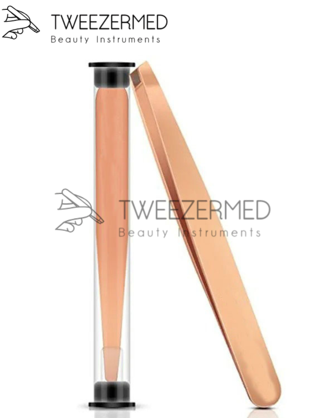 Chromic Plasma Eyebrow Tweezer – Precision Slant Tip with Premium Packaging By Tweezermed