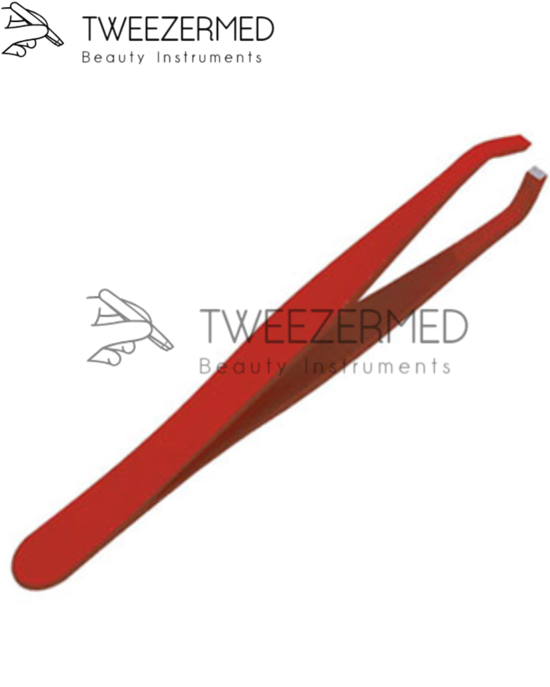 Red Powder  Coated Brow Tweezer – Sleek Grip Style