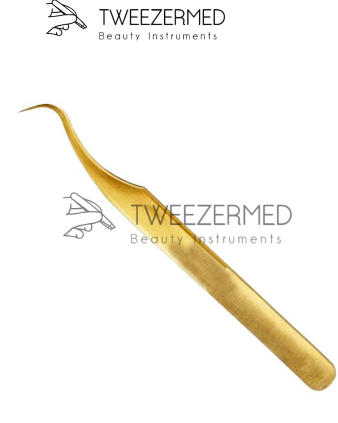 Gold Titanium Eyelash Tweezer – Precision Lash Tool by Tweezermed