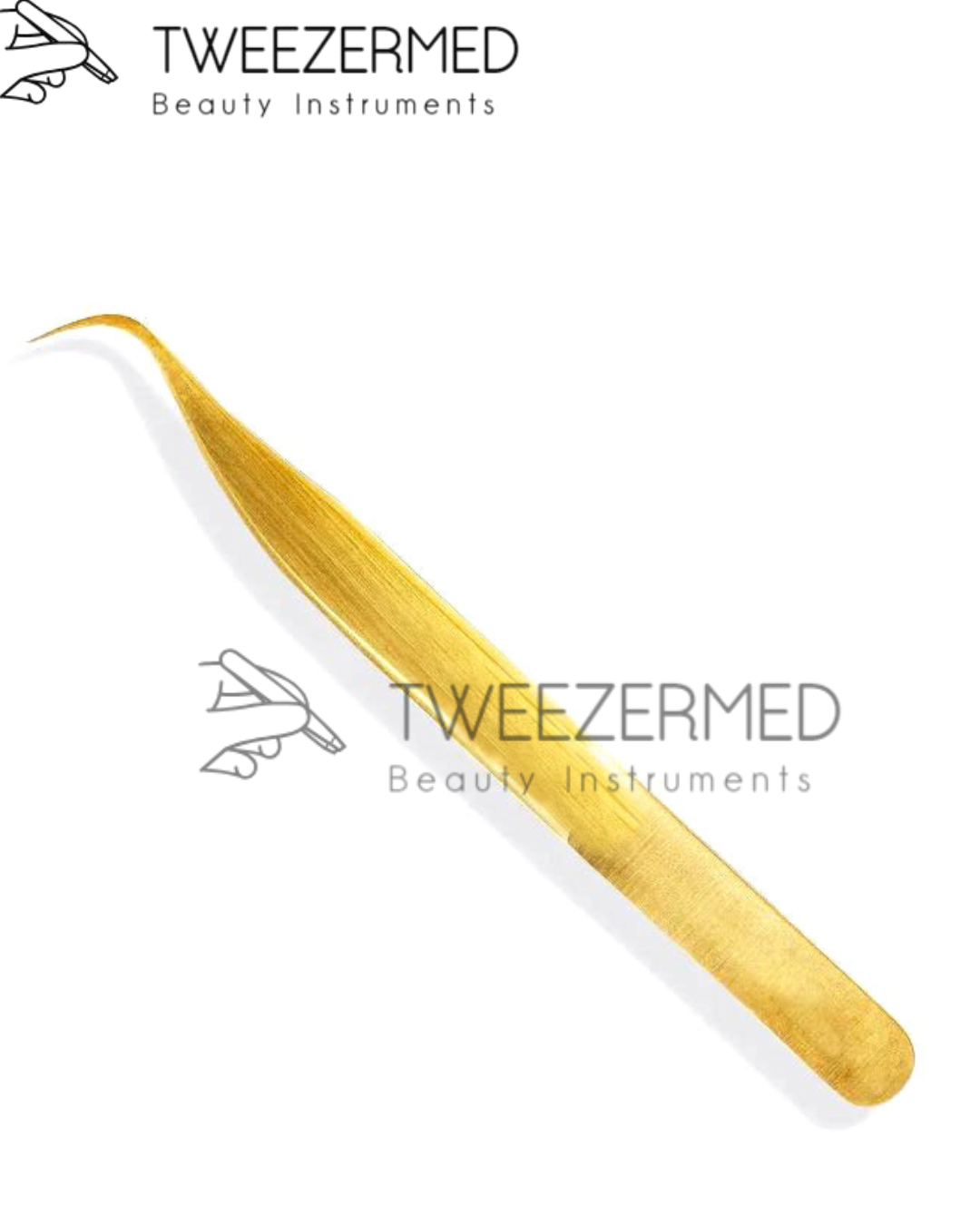 Gold Titanium Eyelash Tweezer – Precision Lash Tool by Tweezermed