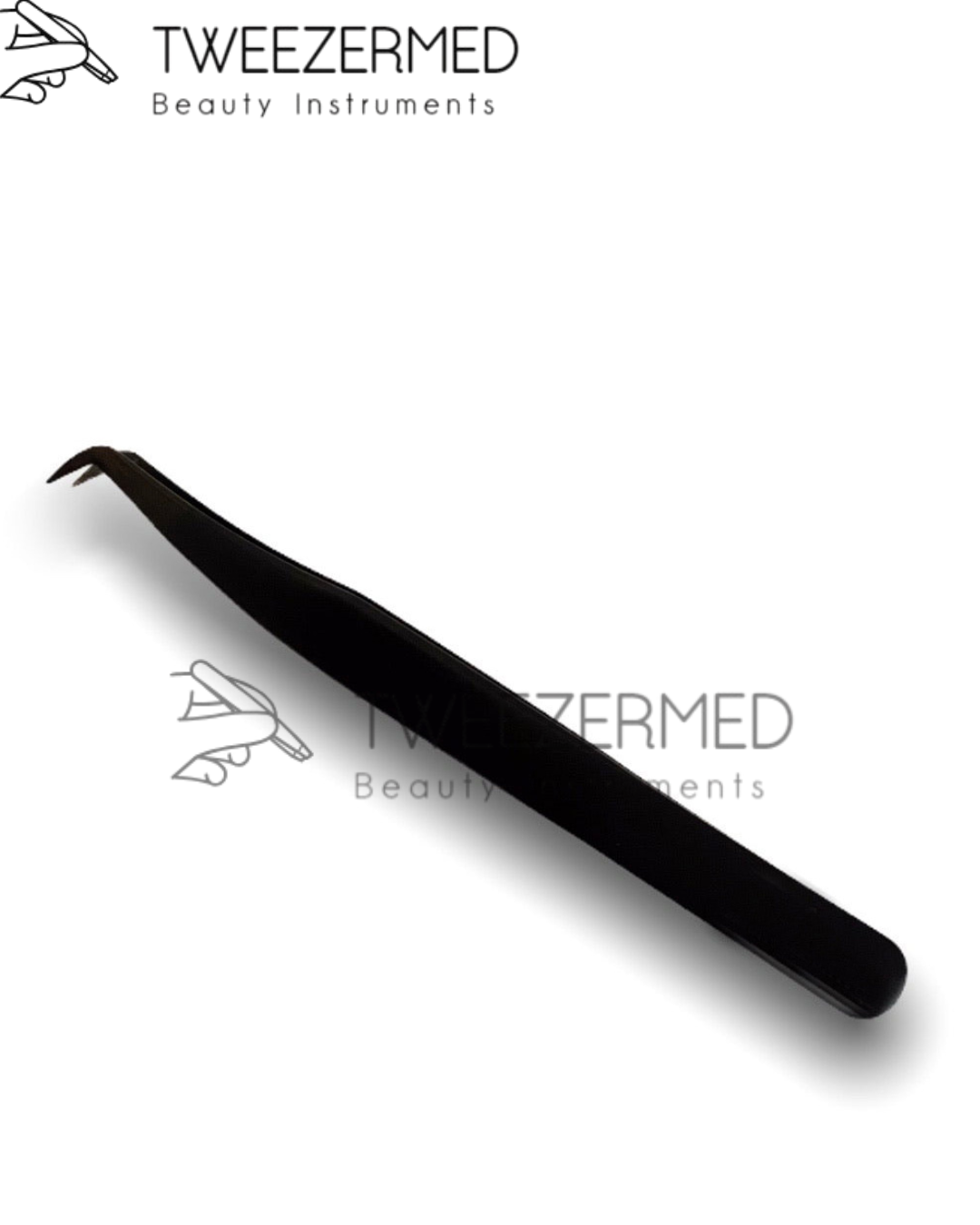 Black Plasma Titanium Eyelash Tweezer by Tweezermed