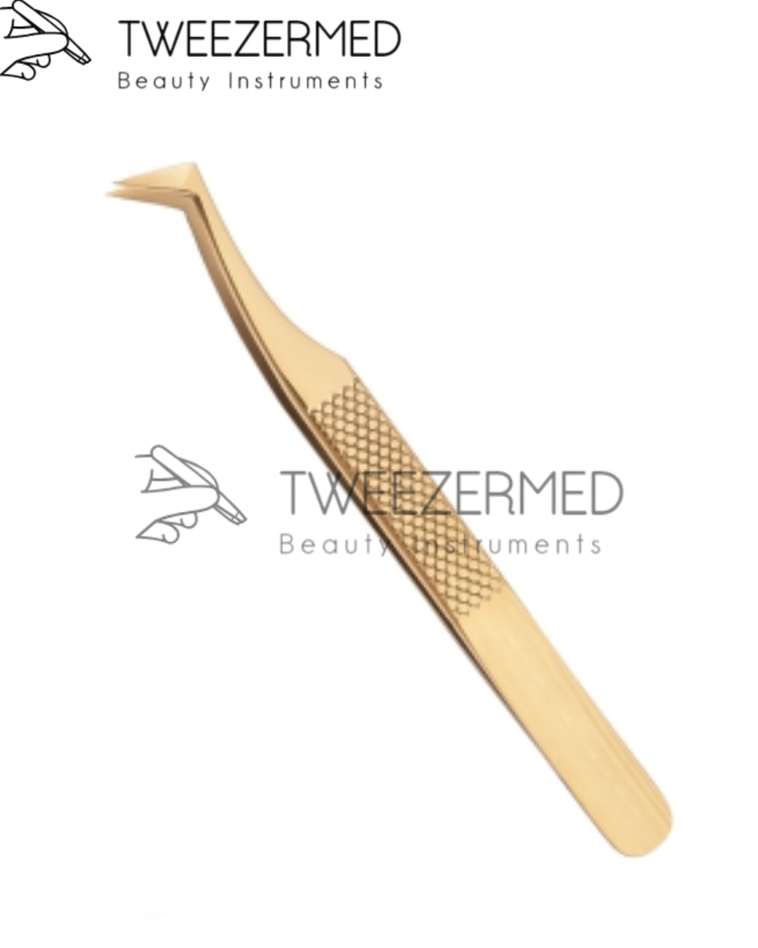 Gold Titanium Eyelash Tweezer – Precision Lash Tool by Tweezermed