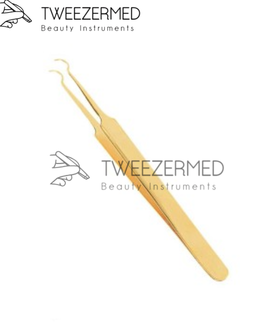 Gold Titanium Eyelash Tweezer – Precision Lash Tool by Tweezermed