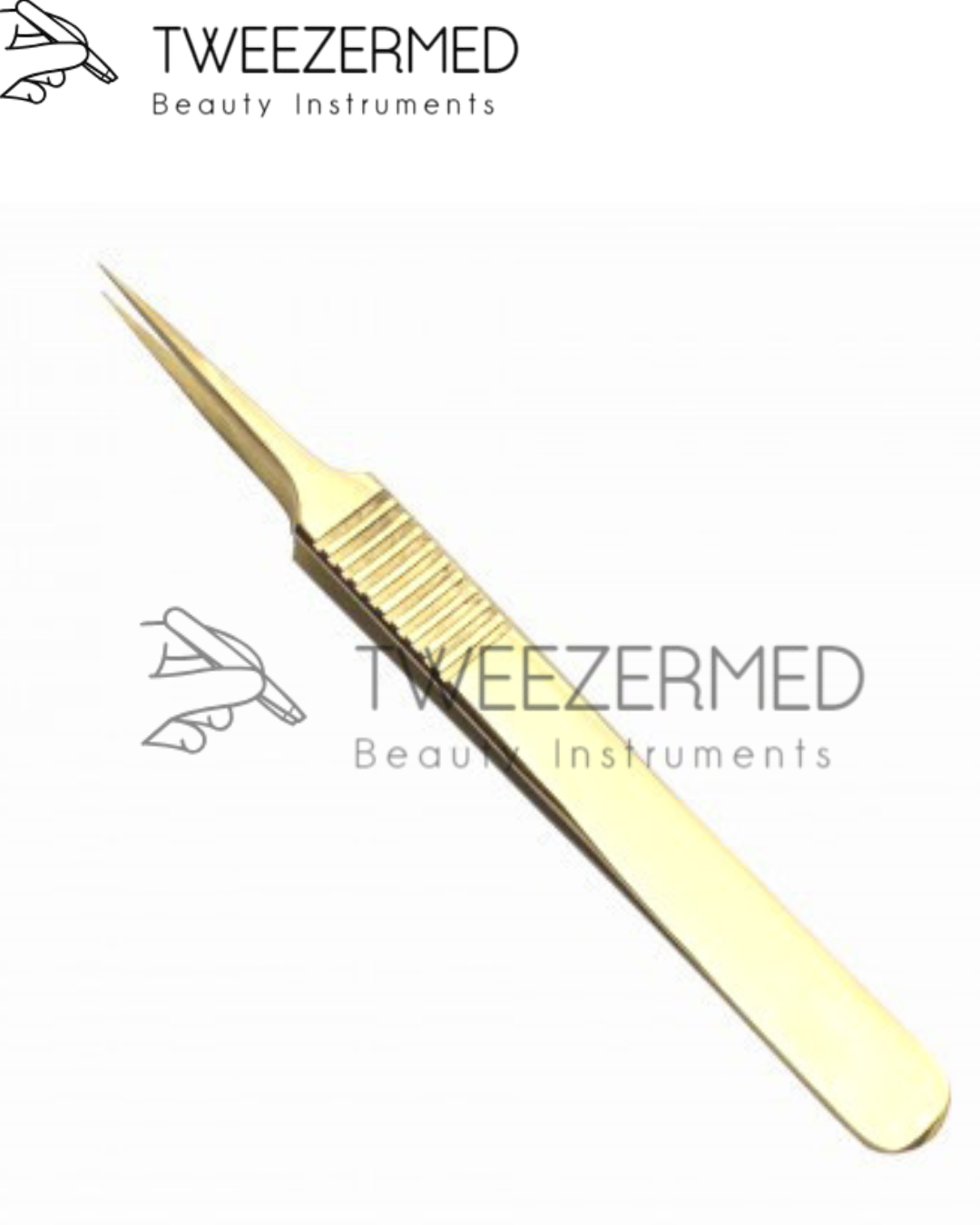 Gold Titanium Eyelash Tweezer – Precision Lash Tool by Tweezermed
