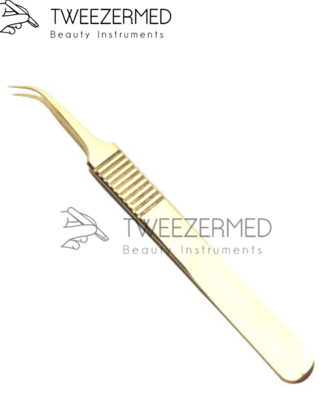 Gold Titanium Eyelash Tweezer – Precision Lash Tool by Tweezermed