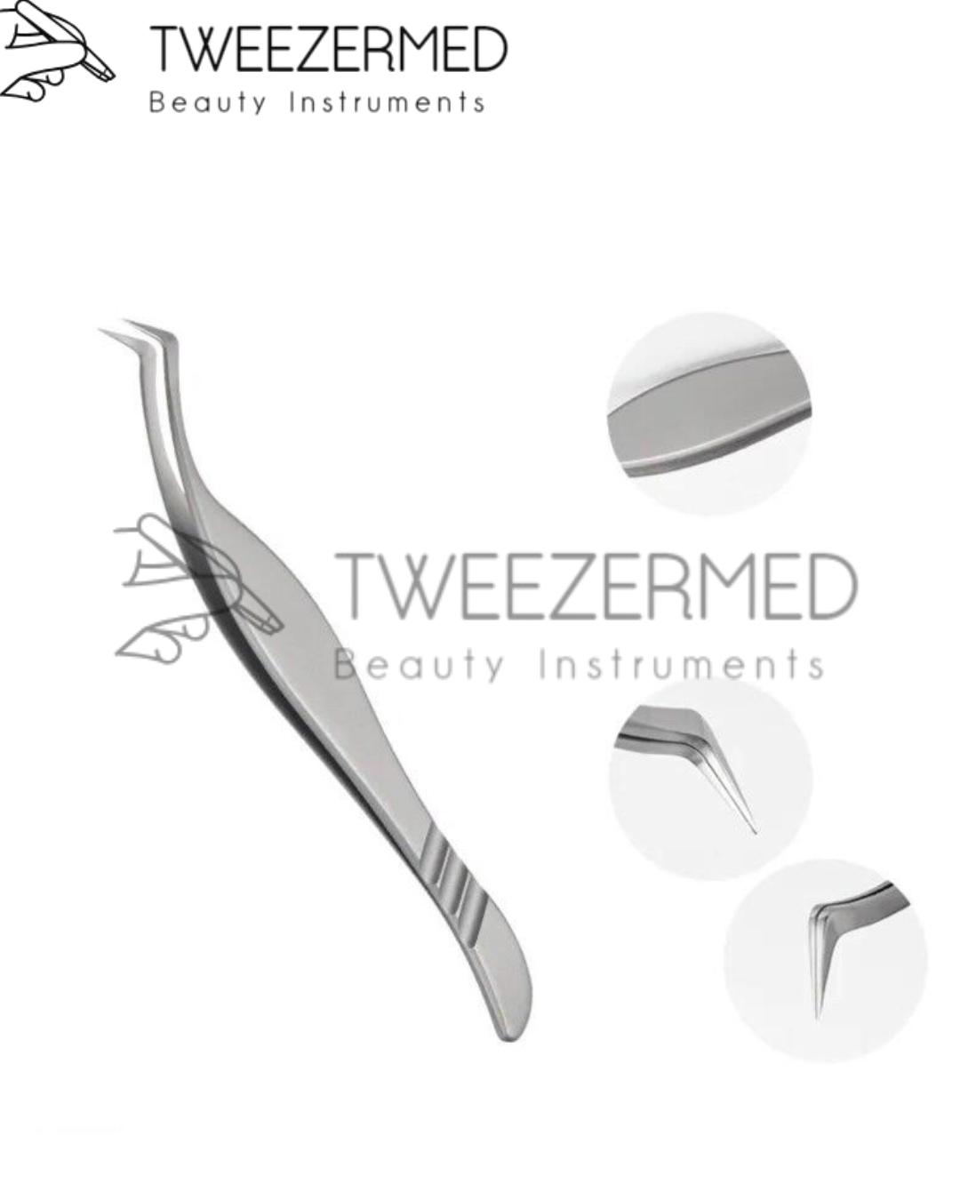 Matte Finish Lash Tweezer – Raw Steel Precision Tool by Tweezermed