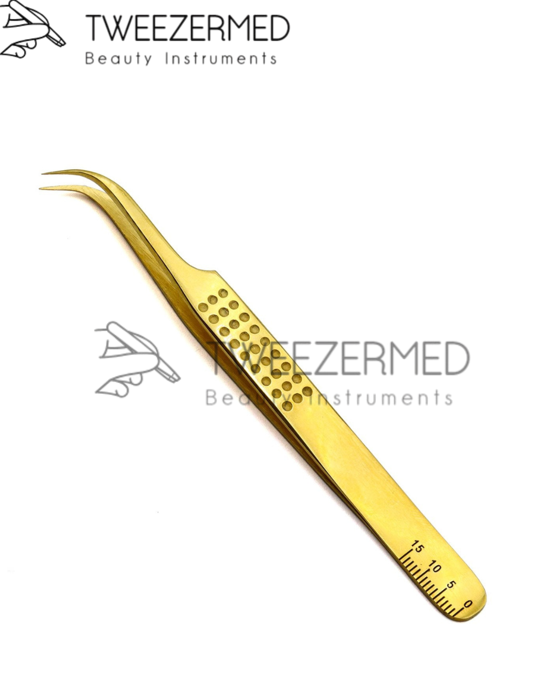 Gold Titanium Eyelash Tweezer – Precision Lash Tool by Tweezermed