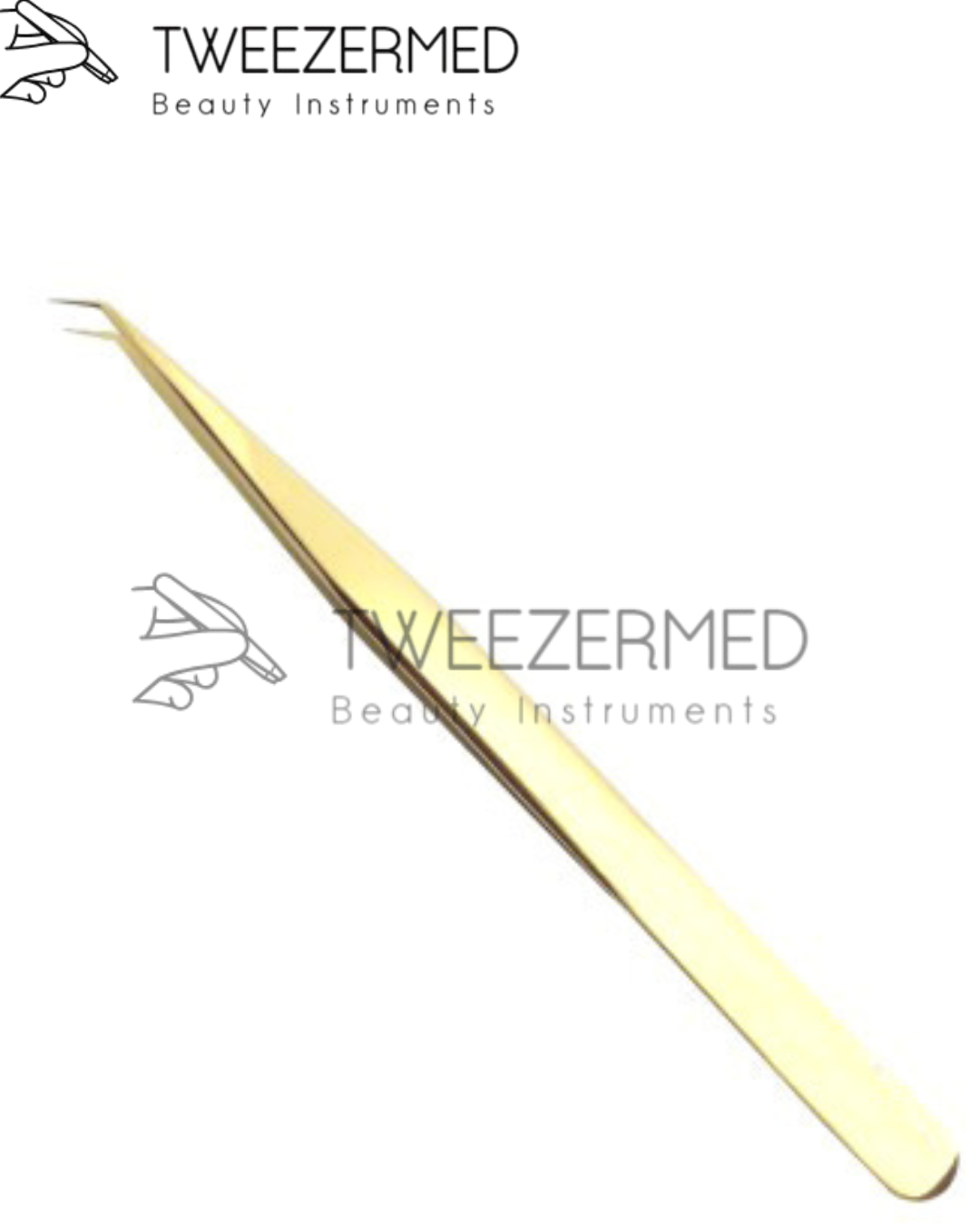 Gold Titanium Eyelash Tweezer – Precision Lash Tool by Tweezermed