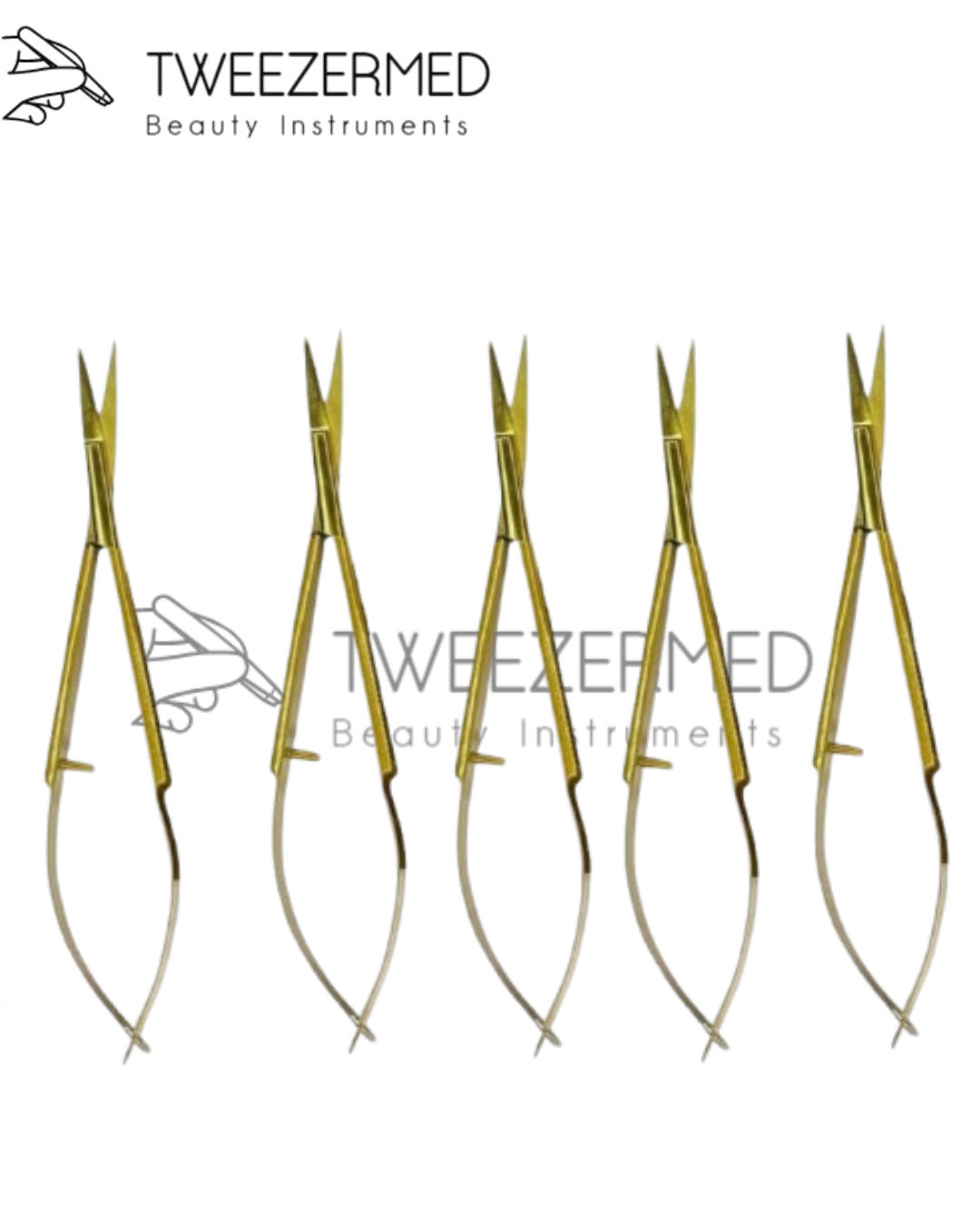 5 Pcs Gold Spring Scissors Set – Premium Precision by Tweezermed