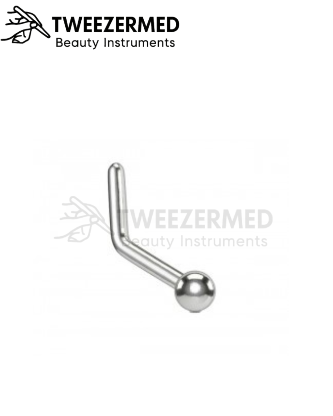 L Bend Nose Stud with Ball Top – Surgical Steel by TweezerMed