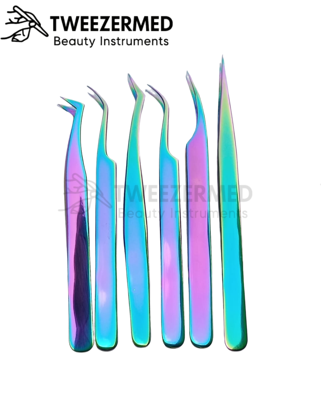 6 Pcs Multi Plasma Lash Tweezer Set – Vibrant Pro Kit by TweezerMed