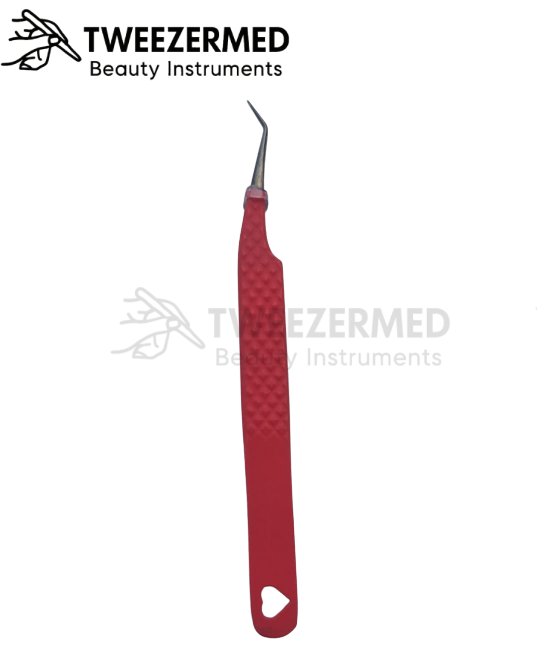 Red Powder Coated Lash Tweezer – Precision Grip by TweezerMed