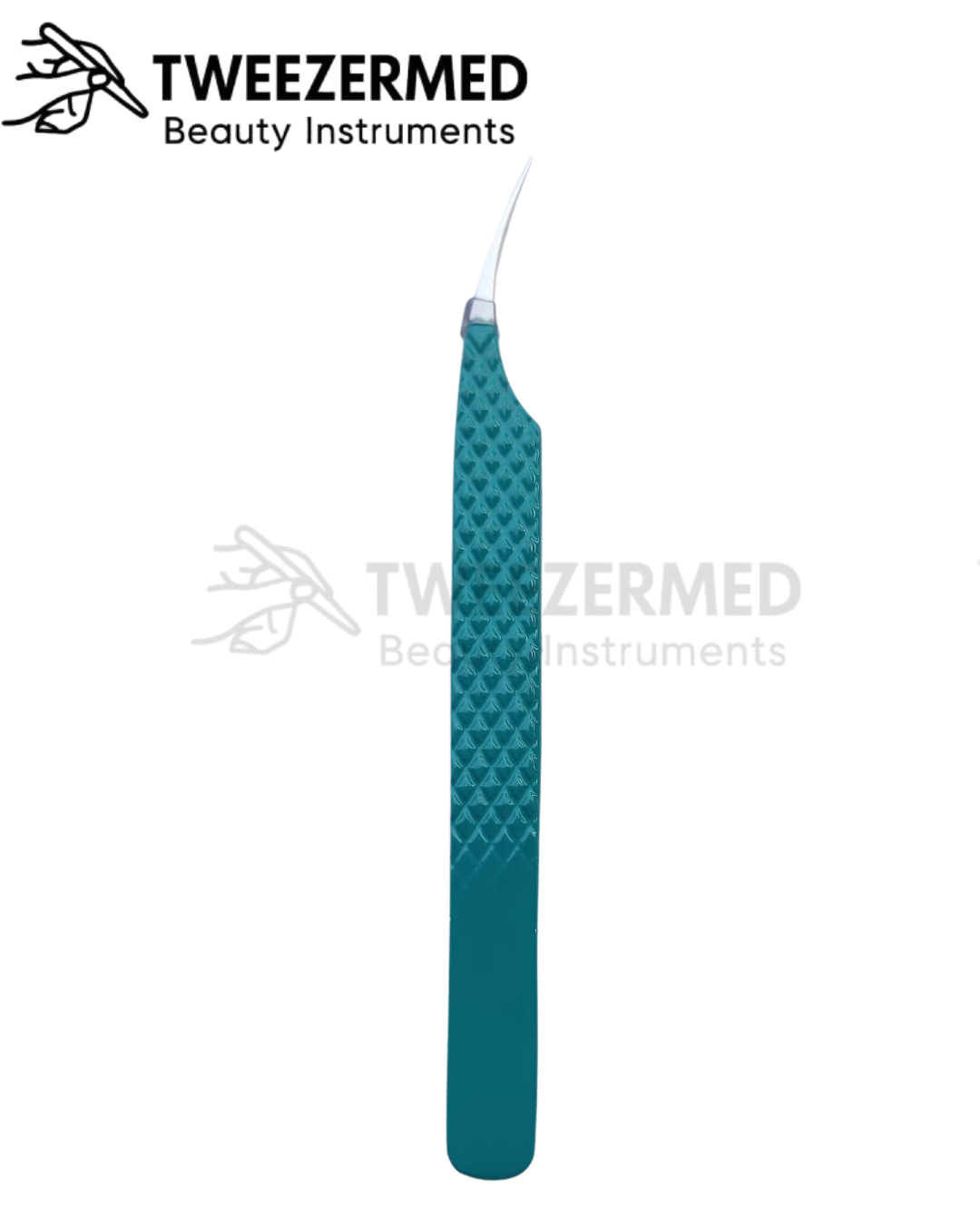 1 Pc Sea Green Shiny Powder Coated Lash Tweezer – Pro Grip by TweezerMed