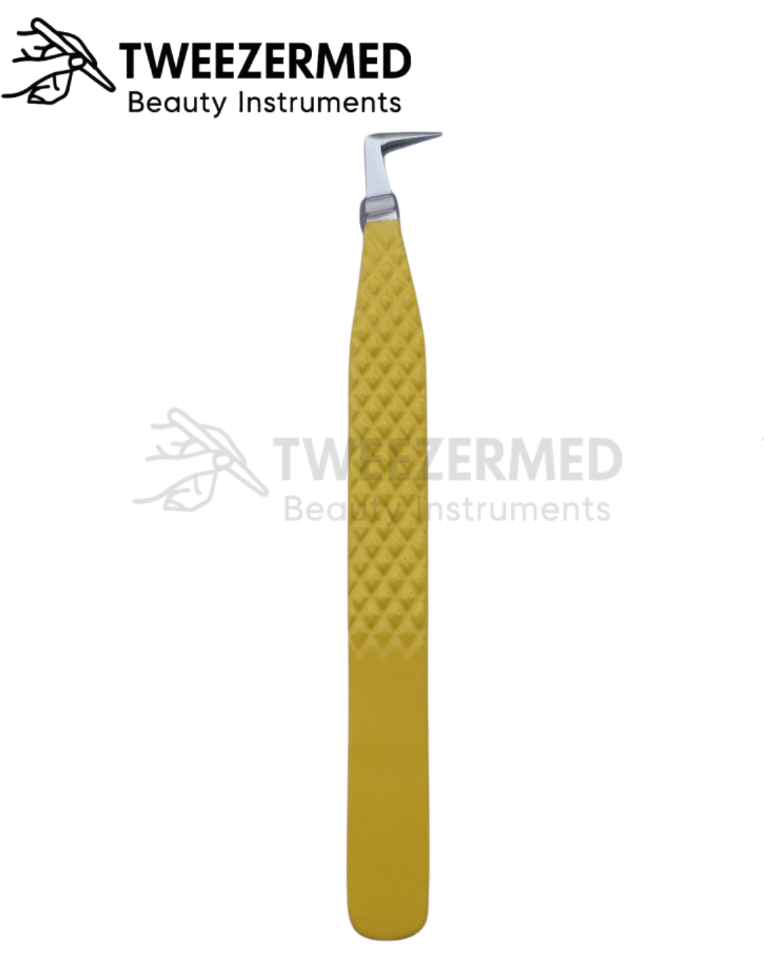 1 Pc Yellow Matte Lash Tweezer – Bold Precision by TweezerMed