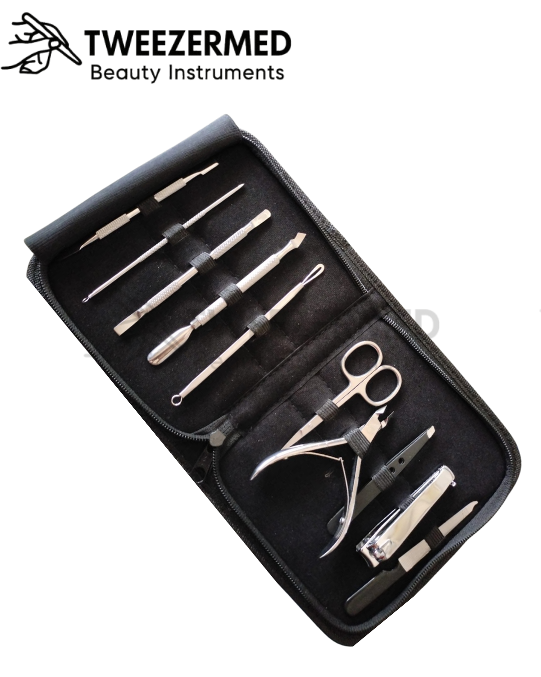 10 Pcs Stainless Steel Mani Pedi Kit – No Coating | Pro Nail Care by TweezerMed