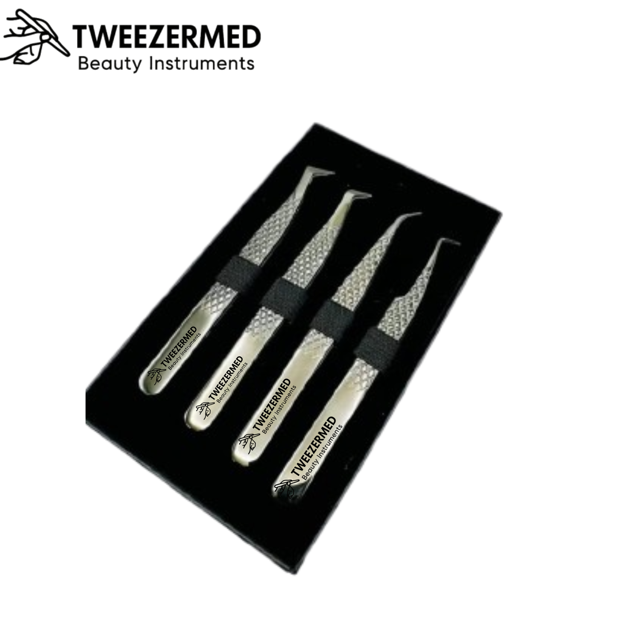 4 Pcs Eyelash Tweezer Set – Stainless Steel