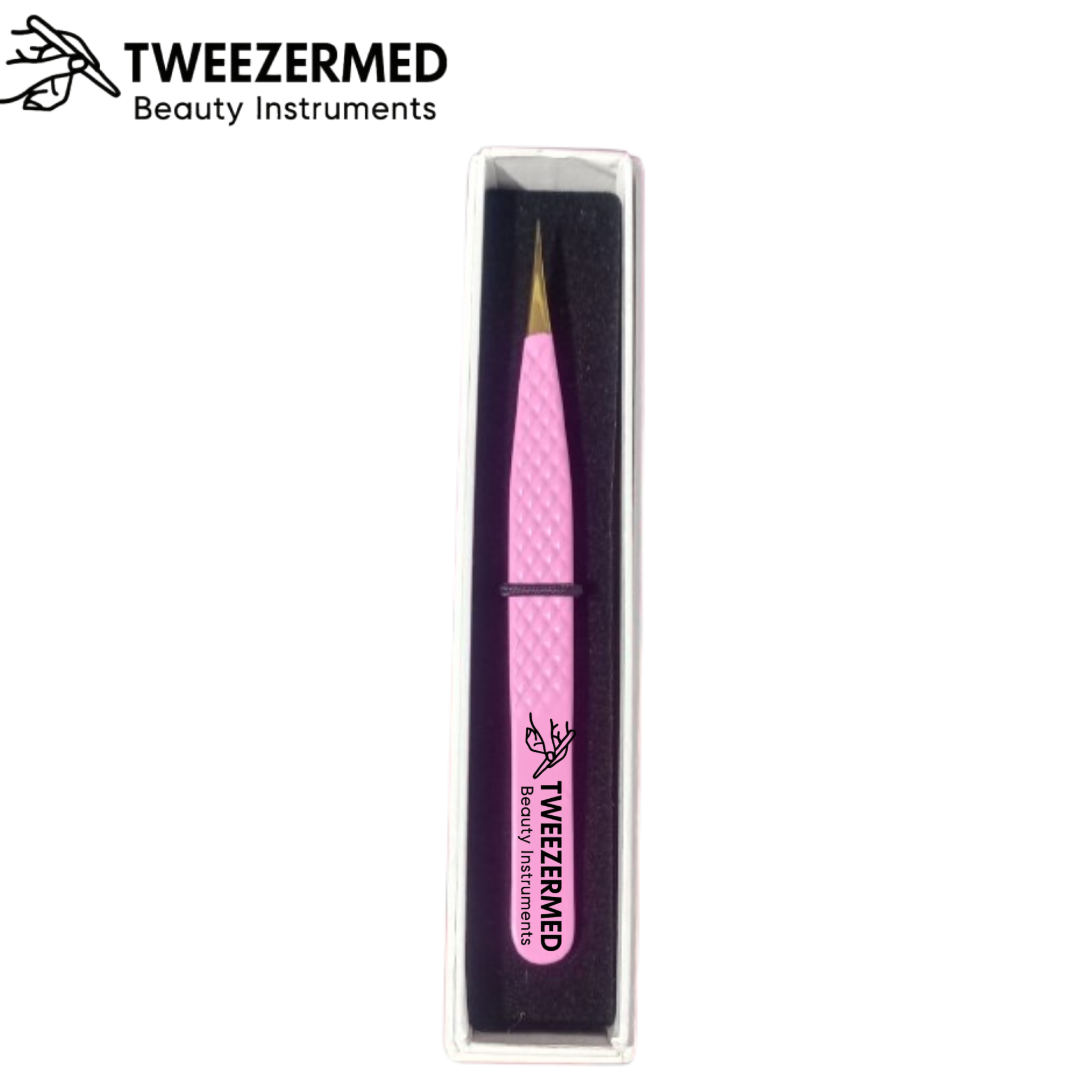 Pink Powder Coated Eyelash Tweezer | Premium Lash Tool