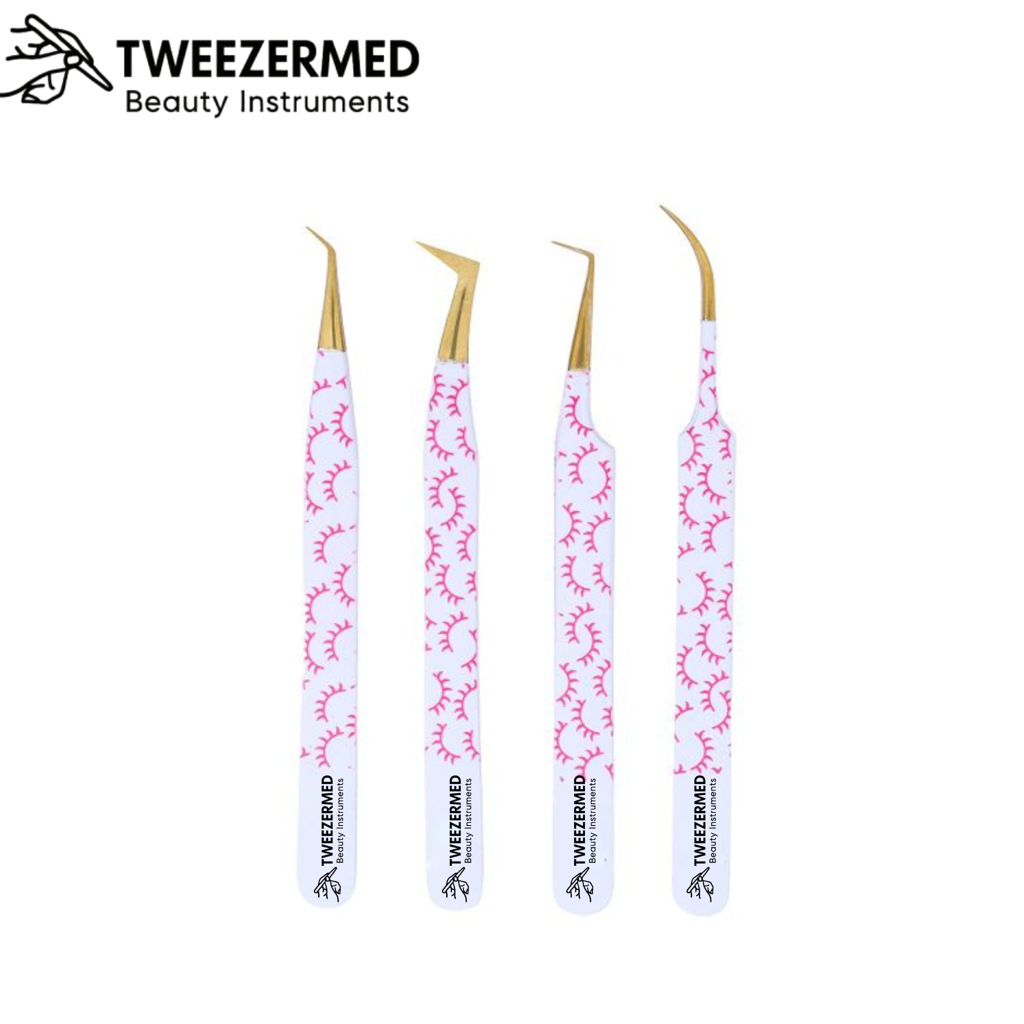 4 Pcs Paper Coating Eyelash Tweezer Set – Professional Lash Tools