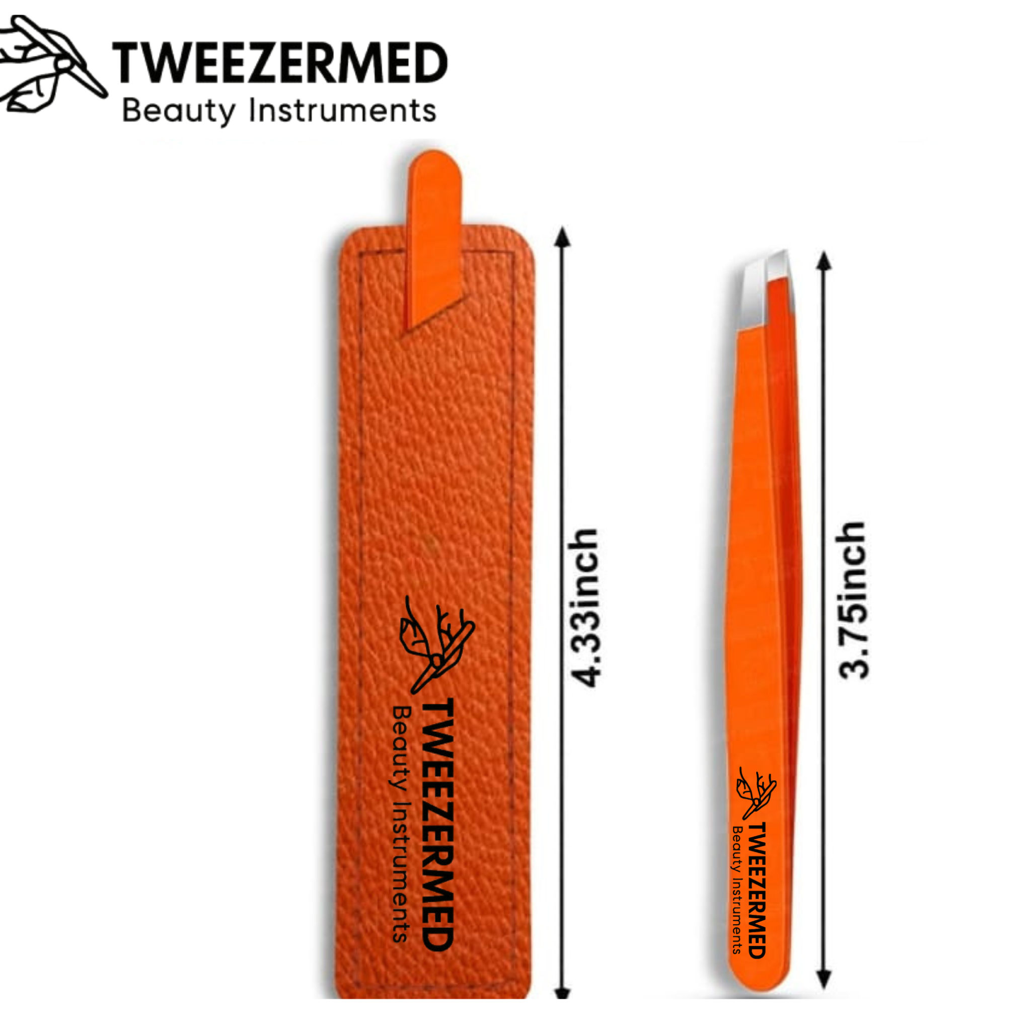 1 Pc Traveling Tweezer with Orange Case – Portable Beauty Tool | Tweezermed